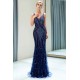 MATHILDA Mermaid Sleeveless V-neck Sequins Pattern Long Evening Gowns