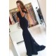 Off Shoulder Slim Mermaid Evening Dress Floor Length Party Gown