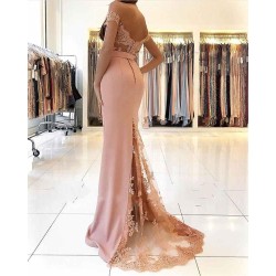 Off Shoulder Slim Mermaid Evening Dress Floor Length Party Gown