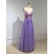 Sweetheart Crystal Prom Dresses Straps Spaghetti Tulle Evening Gown Split Side