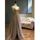 Sweetheart Crystal Prom Dresses Straps Spaghetti Tulle Evening Gown Split Side