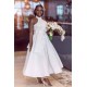 Ankle Length Halter Lace Applique Bridesmaid Dresses With Big Bow At Back A-line Formal Wedding Party Dresses