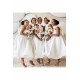 Ankle Length Halter Lace Applique Bridesmaid Dresses With Big Bow At Back A-line Formal Wedding Party Dresses