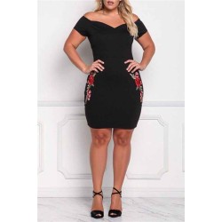 Chic Summer Chic Off Shoulder Bodycon Womens Plus Size Dress