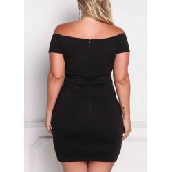 Chic Summer Chic Off Shoulder Bodycon Womens Plus Size Dress