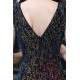 Sparkle V-neck High split Sleeveless Black Evening Dress On Sale
