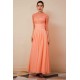 Elegant Violet 3/4 sleeves High waist Beaded Lace Chiffon Evening Dress