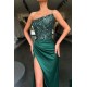 Gorgeous Green Sequins Long Prom Dress With Split