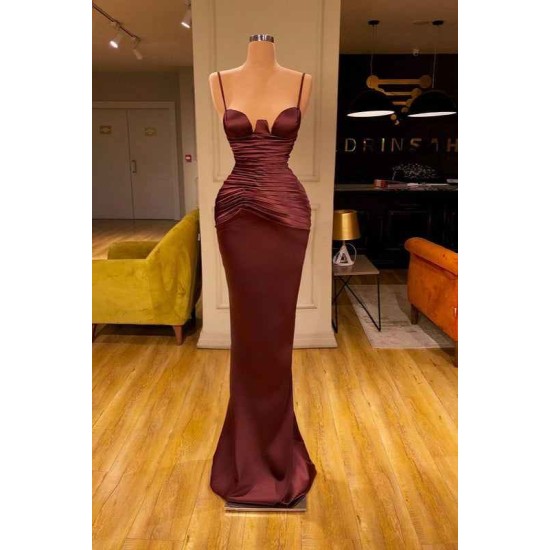Elegant Spaghetti-Straps Mermaid Evening Party Gowns Long Prom Dresses