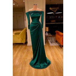 Dark Green Off-the-Shoulder Mermaid Prom Dress Long Evening Gowns Online