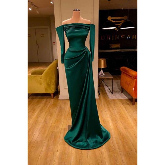 Dark Green Off-the-Shoulder Mermaid Prom Dress Long Evening Gowns Online