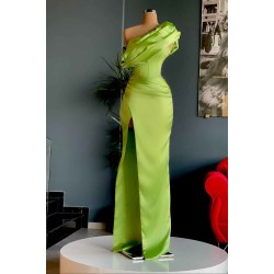 Elegant One Shoulder Long Evening Prom Dress With Split