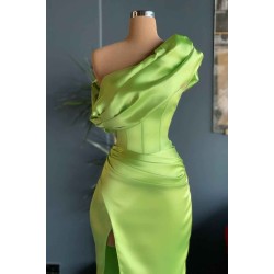 Elegant One Shoulder Long Evening Prom Dress With Split