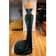 Gorgeous Dark Green Spaghetti-Straps Mermaid Prom Dress With Beadings