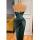 Gorgeous Dark Green Spaghetti-Straps Mermaid Prom Dress With Beadings