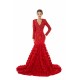 Sexy Sparkle Red Long sleeves V-neck Flowers Prom Dress | Ballbella Real Shooting