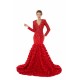 Sexy Sparkle Red Long sleeves V-neck Flowers Prom Dress | Ballbella Real Shooting