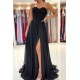 Lace Long Front Split Prom Dress Off-the-shoulder Evening Gown