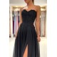 Lace Long Front Split Prom Dress Off-the-shoulder Evening Gown