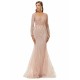 Ballbella Design | Sparkle Beaded Mermaid V-neck Long sleeves Prom Dresses