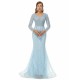 Ballbella Design | Sparkle Beaded Mermaid V-neck Long sleeves Prom Dresses