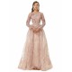 Ballbella Design | Sparkle Beaded Mermaid Long sleeves Prom Dresses with Overskirt