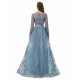 Ballbella Design | Sparkle Beaded Mermaid Long sleeves Prom Dresses with Overskirt