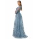 Ballbella Design | Sparkle Beaded Mermaid Long sleeves Prom Dresses with Overskirt
