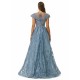 Ballbella Design | Sparkle Beaded Cap Sleeves Prom Dresses with Overskirt