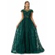 Ballbella Design | Sparkle Beaded Cap Sleeves Prom Dresses with Overskirt