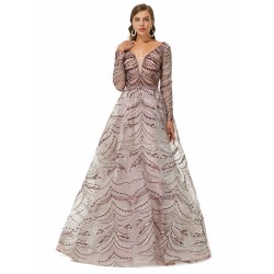 Ballbella Design | Sparkle Beaded Long Sleeves Prom Dresses
