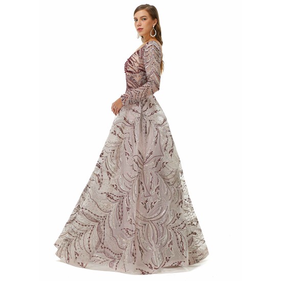 Ballbella Design | Sparkle Beaded Long Sleeves Prom Dresses