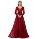 Ballbella Design | Sparkle Beaded Wine Red Long Sleeves Prom Dresses