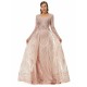 Ballbella Design | Champange Sparkle Beaded Long Sleeves Prom Dresses with Overskirt