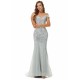 Ballbella Design | Sparkle Silver Mermaid Beaded Cap sleeves Off-the-shoulder Prom Dresses