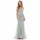 Ballbella Design | Sparkle Silver Mermaid Beaded Cap sleeves Off-the-shoulder Prom Dresses