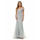 Ballbella Design | Sparkle Silver Mermaid Beaded Cap sleeves Off-the-shoulder Prom Dresses
