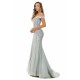 Ballbella Design | Sparkle Silver Mermaid Beaded Cap sleeves Off-the-shoulder Prom Dresses