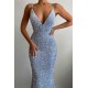 Gorgeous Spaghetti-Straps Backless Prom Dress Mermaid Sequins Sleeveless