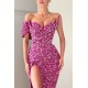 Unique Sparkle One-shoulder Sweetheart Mermaid Sequin Prom Dress