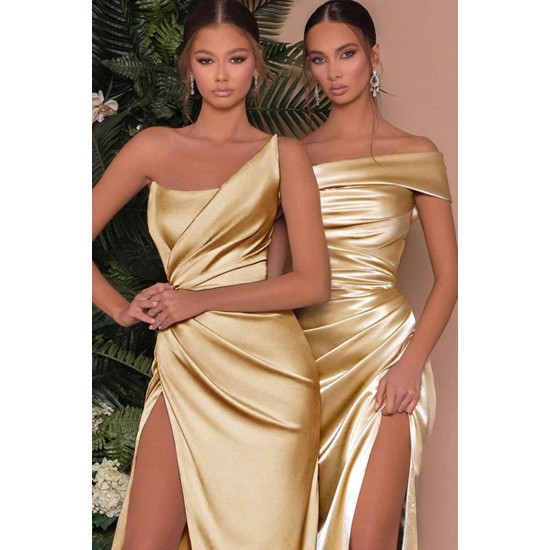 Elegant Strapless Mermaid Long Prom Dress With Slit Online