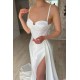 Elegant Ivory Sweetheart Mermaid Prom Dress with high split