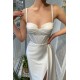 Elegant Ivory Sweetheart Mermaid Prom Dress with high split