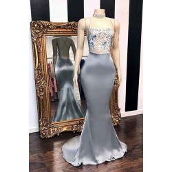 Chic Sequins Sleeveless Mermaid Prom Dresses Glitter New Arrival Halter Red Evening Gowns