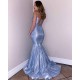 Reba| New Arrival Sparkle Pool Spaghetti Strap Open Back Prom Party Gowns