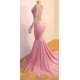 Pink Appliques Long Sleevess Prom Dresses New Arrival Gorgeous Mermaid Evening Gowns