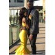 Open-Back Appliques Sleeveless Chic Stpaghetti-Straps Ruffles Mermaid Prom Dresses