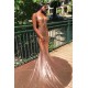 Chic Spaghetti Sequins Mermaid Prom Party GownsCharming V-Neck evening Wear