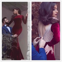 Long Sleeves Chic Mermaid Evening Dresses Latest Custom Made On Sale Prom Party Gowns