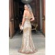 Chic Flare Off-the-Shoulder Front Slit Mermaid Sequined Prom Dresses Charming Open Back Long Evening Dresses With Sweep Train